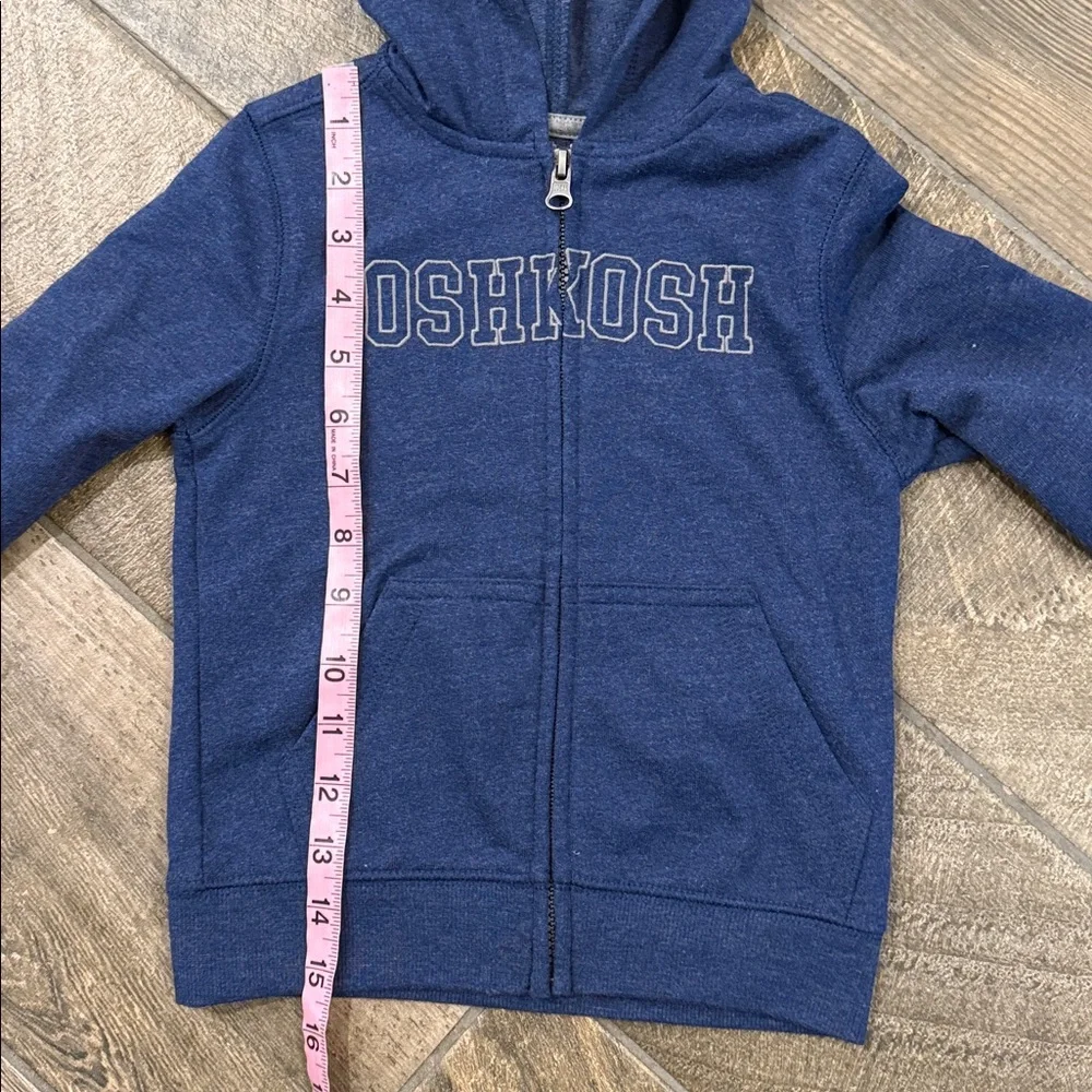 NWT OshKosh B’gosh Boys 2T Blue Full Zip Hoodie Sweatshirt Zip Up Unisex